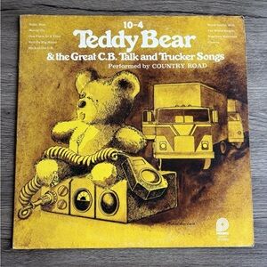 Vintage Yellow Stuffed Animal Teddy Bear Trucker Music Record LP